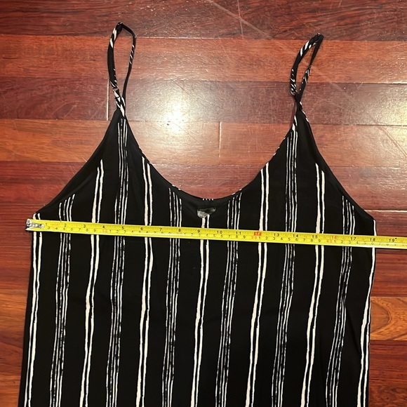 Womens Large I Joah black and white striped v neck dress 2side slits - Picture 3 of 8